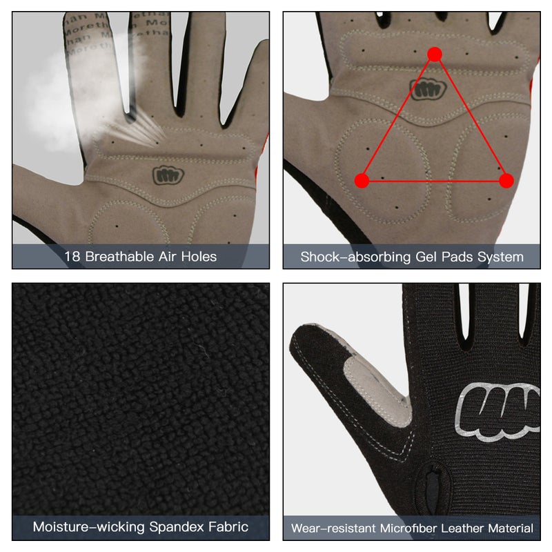 EHOME Anti Slip Gel Pad Motorcycle MTB Road Bike Gloves  - Image 2