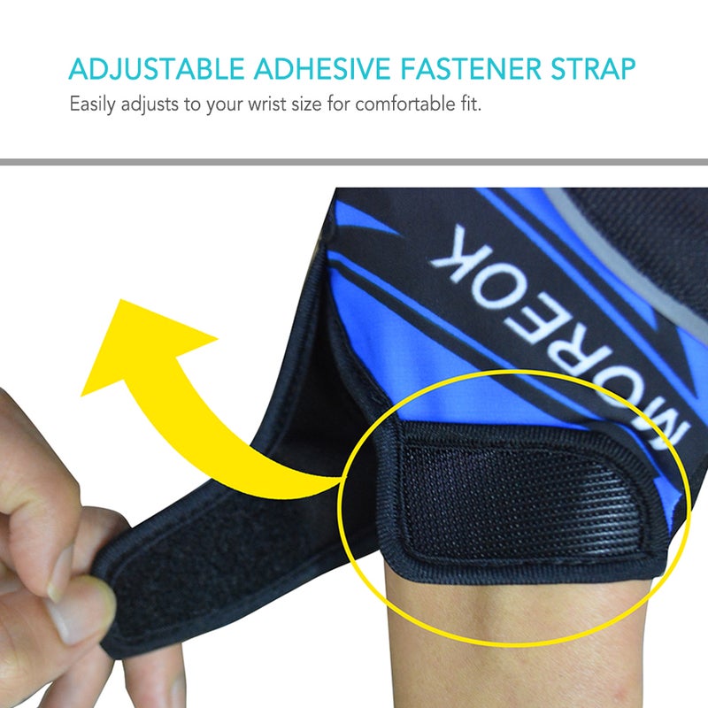 MOREOK Shock Absorbing Padded Half Finger Reflective Summer Cycling Gloves 22cm - Image 2