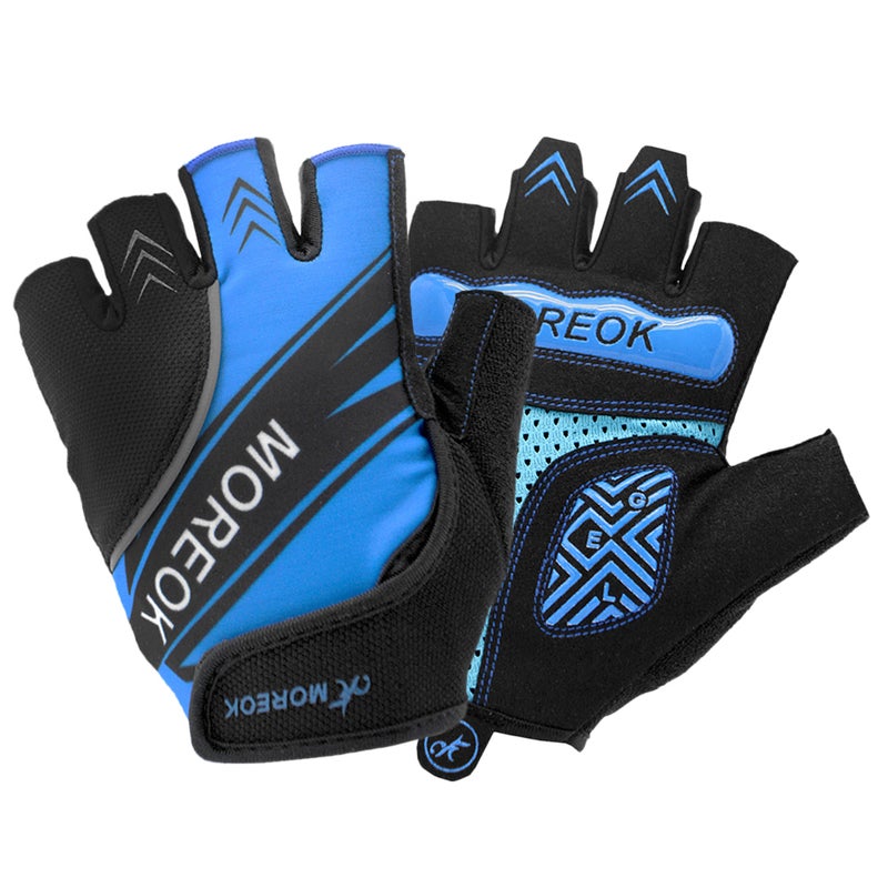 MOREOK Shock Absorbing Padded Half Finger Reflective Summer Cycling Gloves 22cm - Image 2