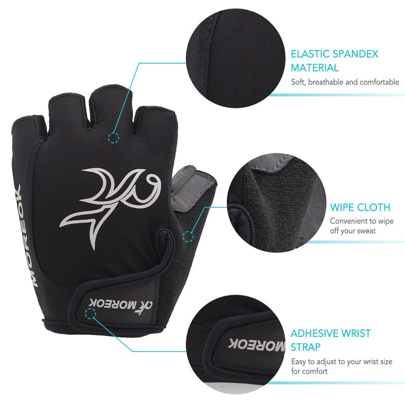 MOREOK Breathable And Shock Absorbing Padded Half Finger Sports Gloves 22cm - Image 2