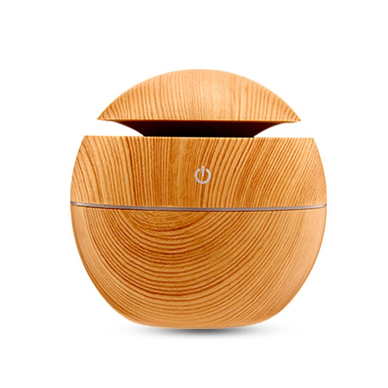 EHOME - Portable USB Wood-grain LED Night Lamp Humidifier Brown - Image 1