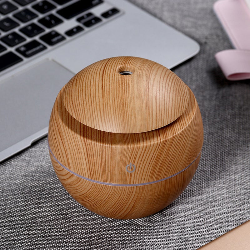 EHOME - Portable USB Wood-grain LED Night Lamp Humidifier Brown - Image 1