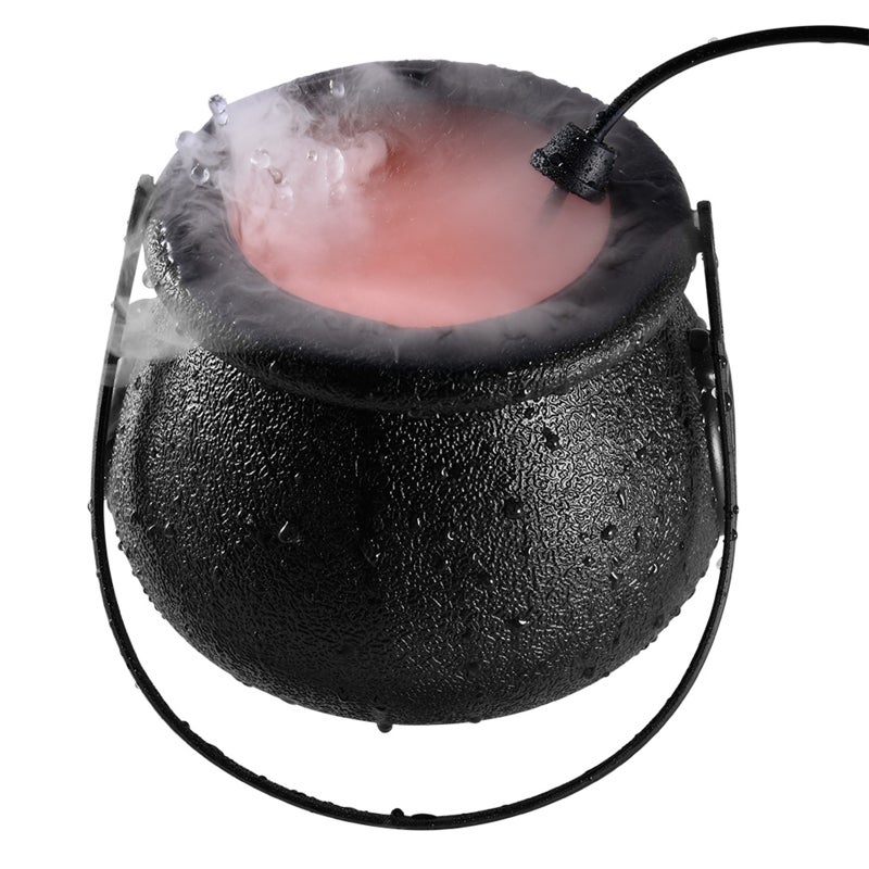 إيهوم قدر ساحرة للهالوين، مع جهاز صانع للضباب، وضوء LED متغير أسود 14.5سم - Image 1