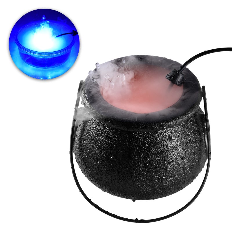 إيهوم قدر ساحرة للهالوين، مع جهاز صانع للضباب، وضوء LED متغير أسود 14.5سم - Image 3