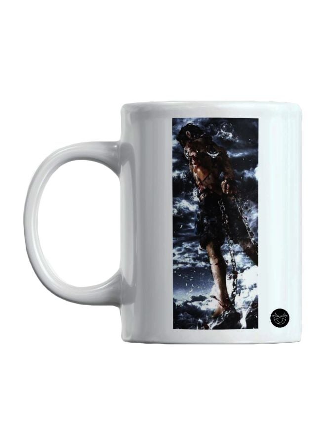 Portgas D. Ace Printed Mug White/Black/Blue 
