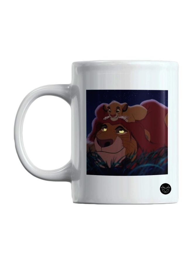 مج بطبعة شخصية سيمبا ريمان من فيلم Lion King أبيض/بني