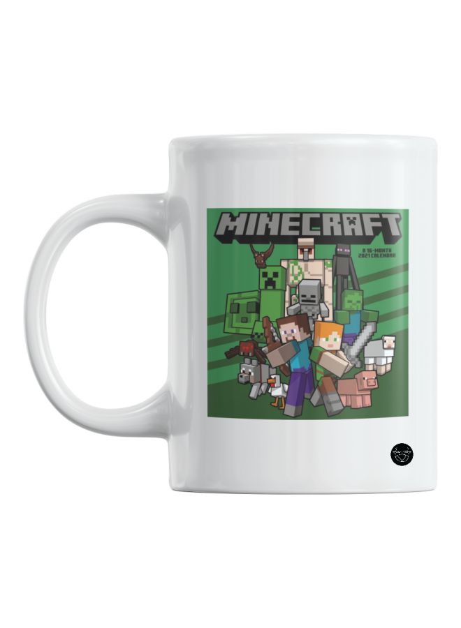 مج يحمل عبارة "Minecraft" أبيض/ أخضر/ رمادي
