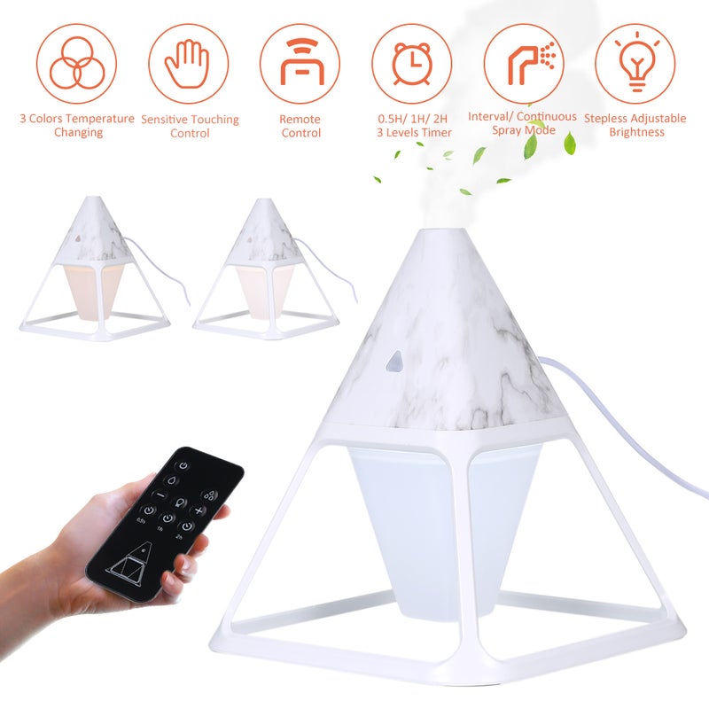 إيهوم جهاز ترطيب الهواء وتوزيع الروائح العطرية بتصميم على شكل مثلث أبيض 17.5سم - Image 1