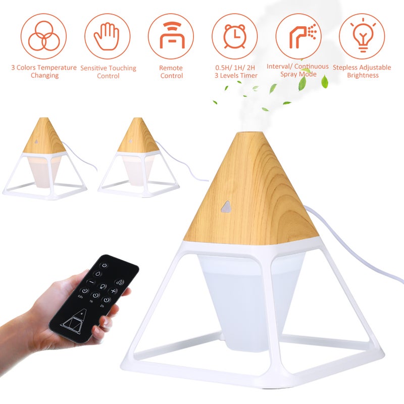 إيهوم جهاز ترطيب الهواء وتوزيع الروائح العطرية بتصميم على شكل مثلث أبيض 17.5سم - Image 1