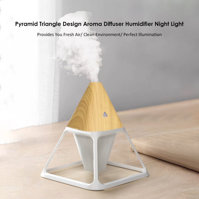 إيهوم جهاز ترطيب الهواء وتوزيع الروائح العطرية بتصميم على شكل مثلث أبيض 17.5سم - Image 3