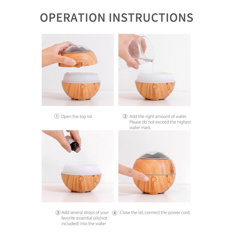 إيهوم جهاز ترطيب الهواء برذاذ الزيت العطري يعمل بمنفذ USB وبسعة 100 مل بني 10.4سم - Image 3