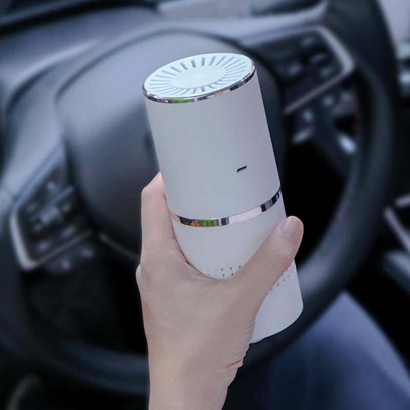 إيهوم - منقي هواء للكمبيوتر المكتبي مزود بشاحن بمنفذ USB وفلتر عالي الكفاءة ويعمل بصوت هادئ أبيض 16.6سم - Image 1