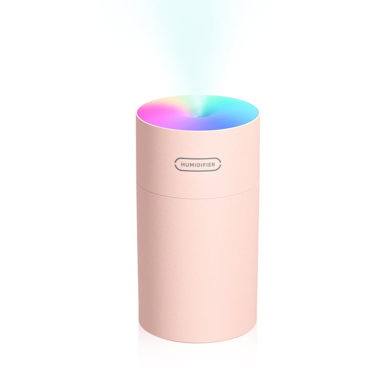 EHOME 270ml Portable Night Light Quiet Auto-Shut Off Car Mist Humidifier Diffuser Pink 13cm - Image 1