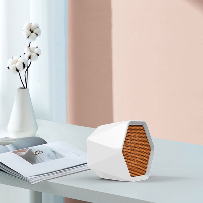 إيهوم مروحة تدفئة سداسية الشكل توضع على سطح المكتب مزودة بإعدادات قابلة للتعديل وخاصية التسخين خلال 3 ثوانٍ مع نظام حماية من الحرارة الزائدة أبيض 17.5سم - Image 3