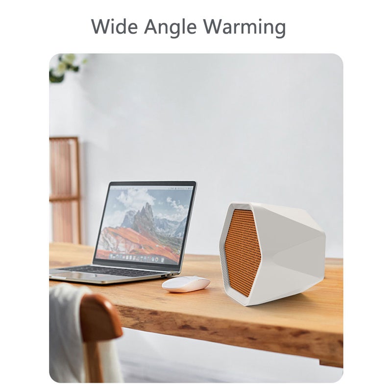 إيهوم مروحة تدفئة سداسية الشكل توضع على سطح المكتب مزودة بإعدادات قابلة للتعديل وخاصية التسخين خلال 3 ثوانٍ مع نظام حماية من الحرارة الزائدة أبيض 17.5سم - Image 3