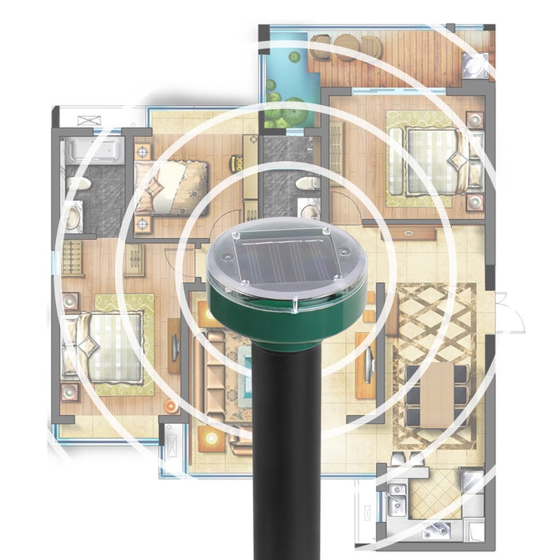 إيهوم طارد للحيوانات يعمل بالموجات فوق الصوتية والطاقة الشمسية أسود 25سم - Image 2