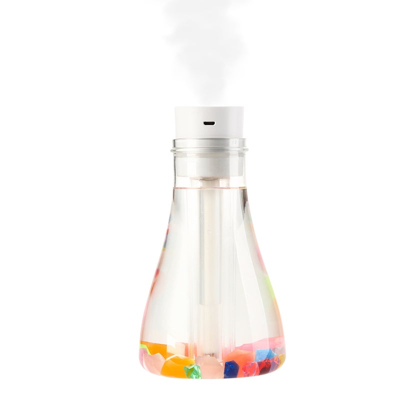 إيهوم جهاز ترطيب الهواء بالرذاذ البارد هادئ وبسعة 500 مل ومحمول ومزود بمصباح ليلي ملون ووضعين للرذاذ أبيض 17.6سم - Image 1