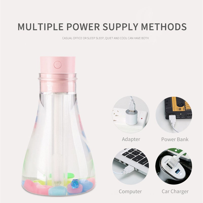 إيهوم جهاز ترطيب الهواء بالرذاذ البارد هادئ وبسعة 500 مل ومحمول ومزود بمصباح ليلي ملون ووضعين للرذاذ أزرق 17.6سم - Image 2