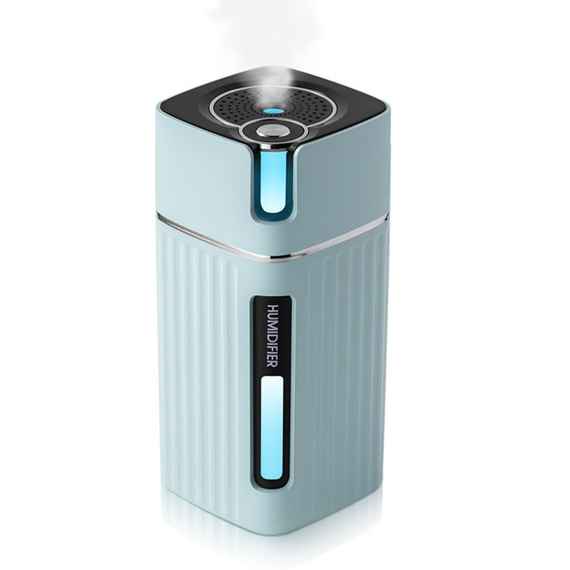 EHOME 300ml Portable Colorful Night Light Quiet Mist Humidifier Essential Oil Diffuser Blue 15.4cm - Image 1