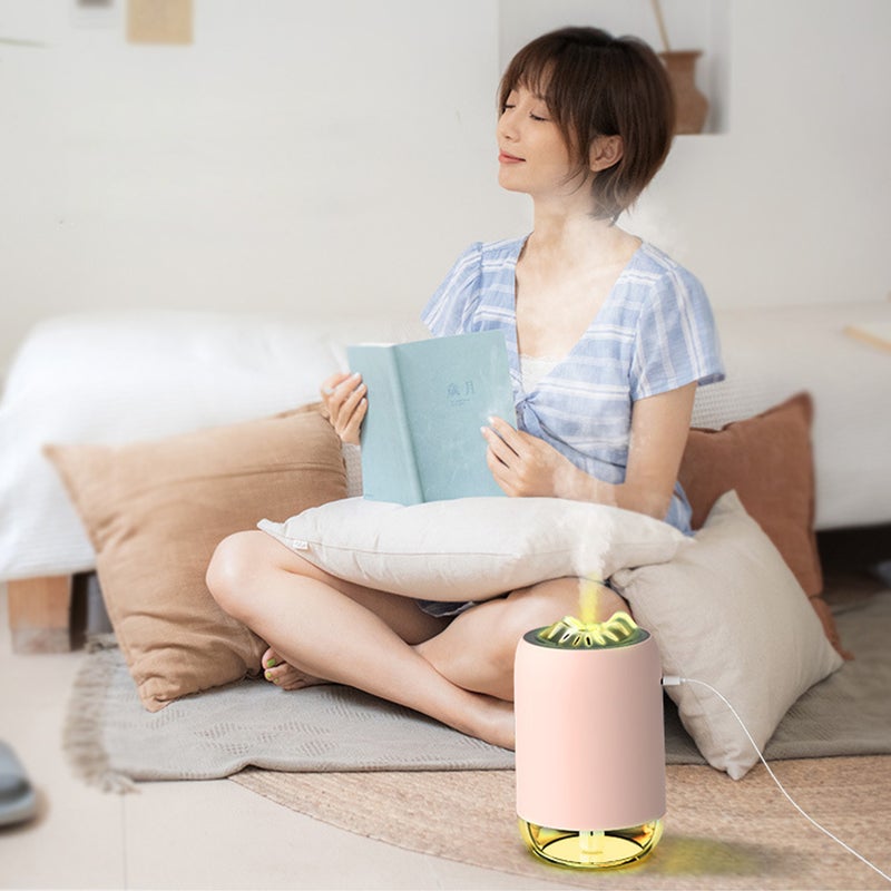 إيهوم جهاز ترطيب الهواء بالزيوت العطرية بتصميم محمول وتشغيل هادئ مزوّد بتأثيرات ضوئية - سعة 260 مل أبيض 33سم - Image 3