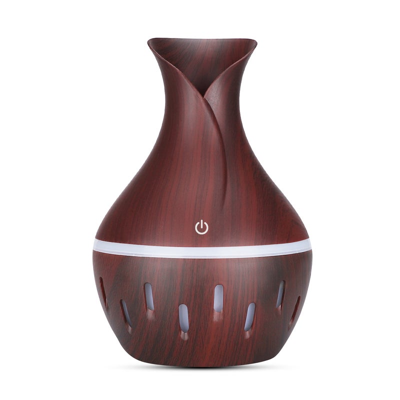 EHOME 300ml Aromatherapy Essential Oil Diffuser With 7 Led Night Light Dark Brown 15.5cm - Image 1
