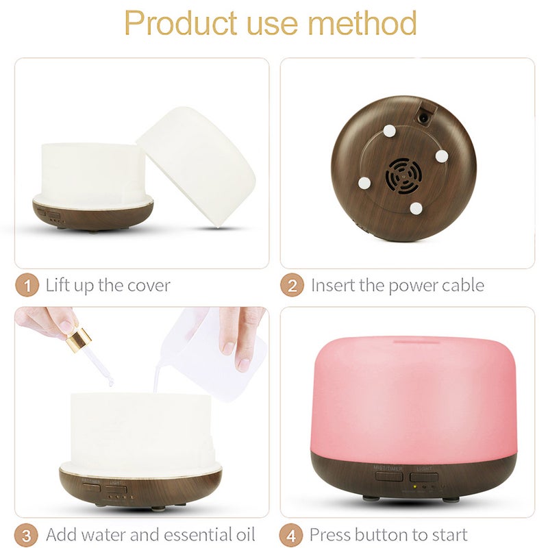 إيهوم جهاز ترطيب هواء YX-167 بسعة كبيرة 300 مل البني الفاتح 13.5سم - Image 3