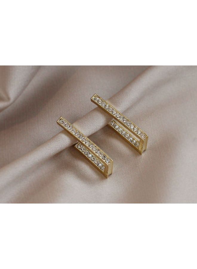 J&J Rhinestone Studded Dangle Earrings  - Image 2