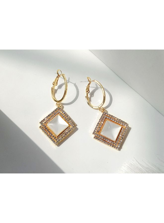J&J Zircon Rhinestone Studded Dangle Earrings - Image 5