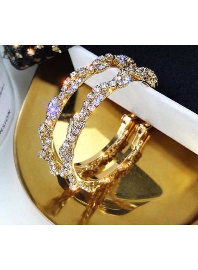 J&J Rhinestone Studded Hoop Earrings  - Image 3