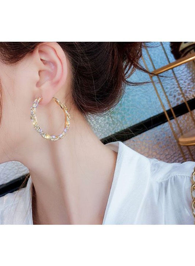 J&J Rhinestone Studded Hoop Earrings  - Image 4