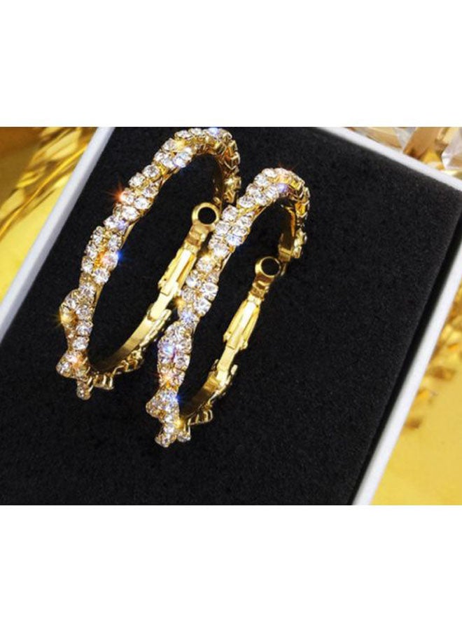 J&J Rhinestone Studded Hoop Earrings  - Image 5