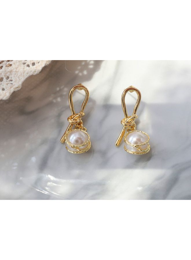 جونسون آند جونسون أقراط متدلية بنمط ريترو وتصميم عقدة - Image 2