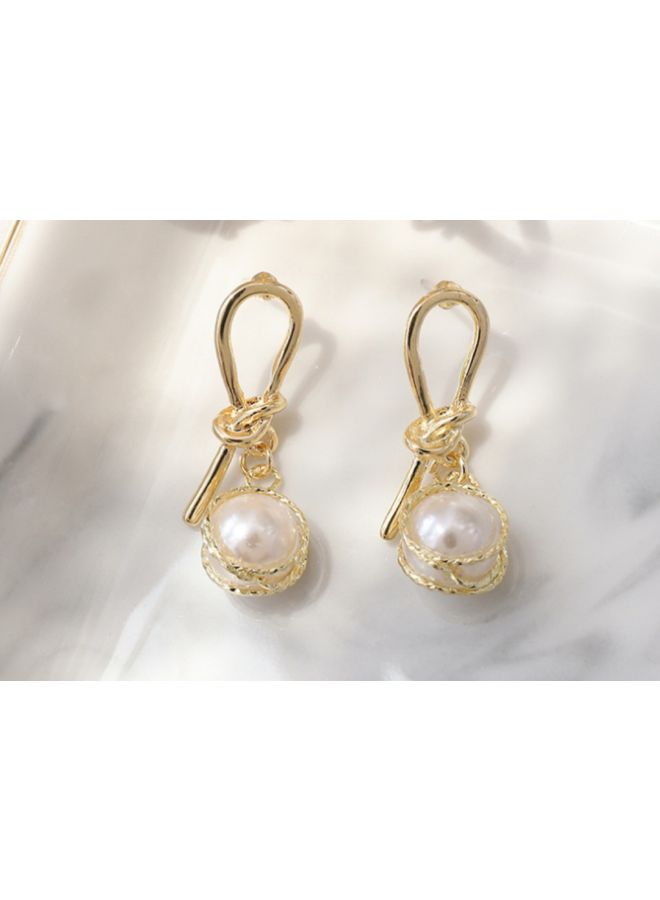 جونسون آند جونسون أقراط متدلية بنمط ريترو وتصميم عقدة - Image 3