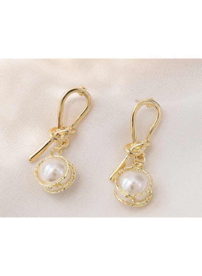 جونسون آند جونسون أقراط متدلية بنمط ريترو وتصميم عقدة - Image 4