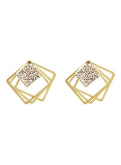 Stone Studded Geometric Shape Stud Earrings