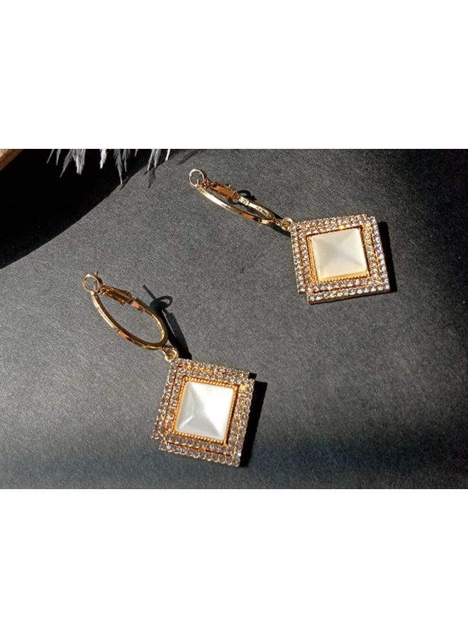 J&J Zircon Rhinestone Studded Dangle Earrings - Image 3
