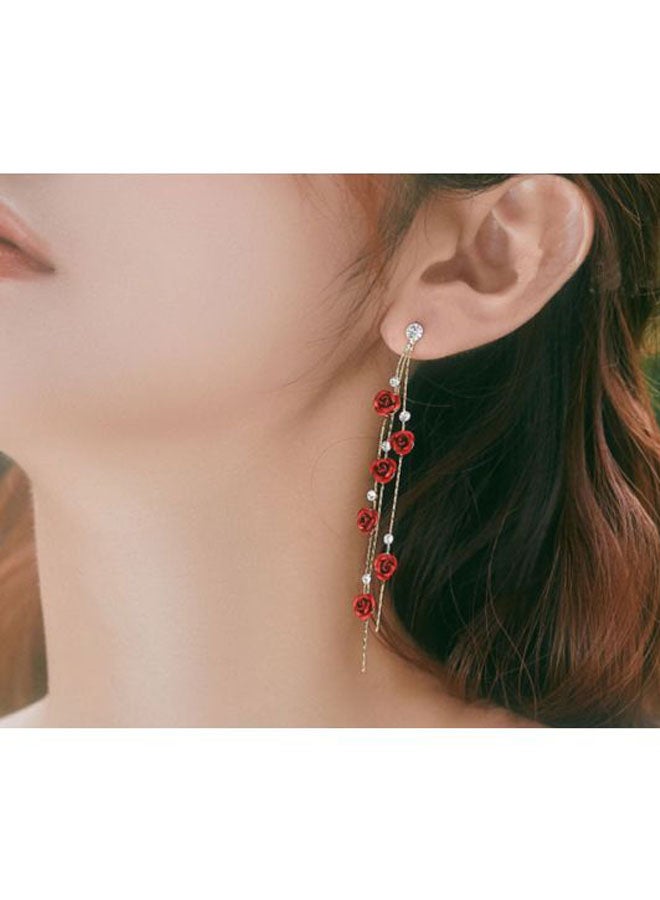 J&J Rose Design Dangle Earrings  - Image 2
