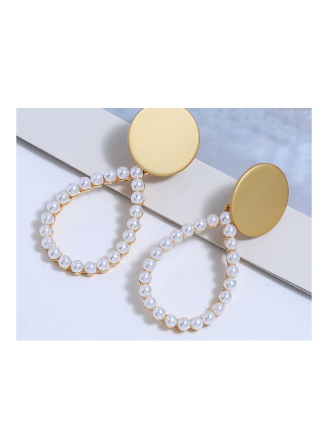J&J Drop Shaped Pearl Detail Dangle Earrings - Image 2