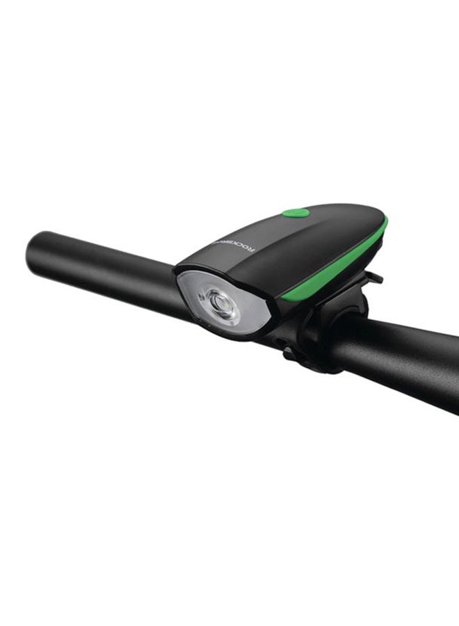 Rockbros Bicycle Headlight With Electric Horn Bells Green/Black 5x1cm  - Image 4