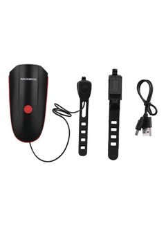 Rockbros Bicycle Headlight With Electric Horn Bells Red/Black 5x1cm  - Image 1