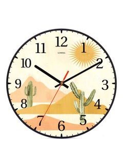 لوحة ساعة حائط بعقارب للديكور بطبعة صحراء أسود 30x30سم  - Image 1