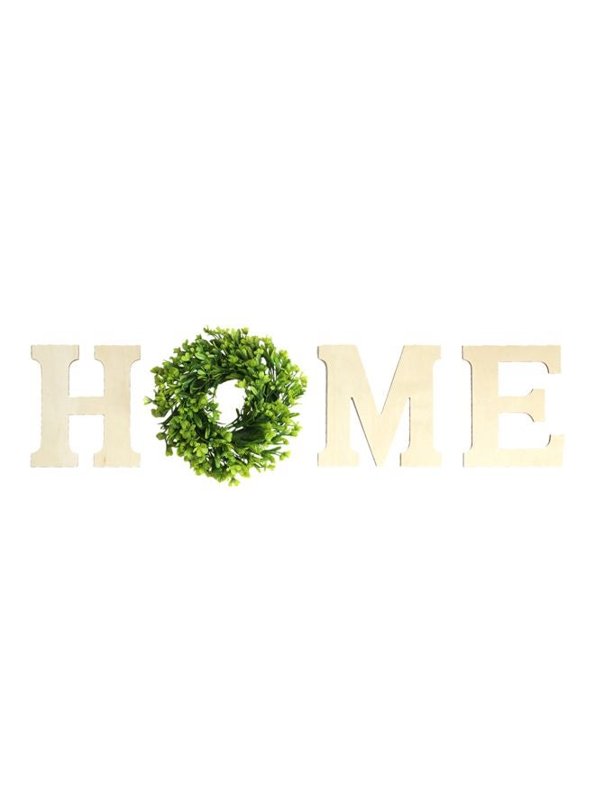 Home Letter Wall Decoration Beige/Green 27x25.5x9cm 