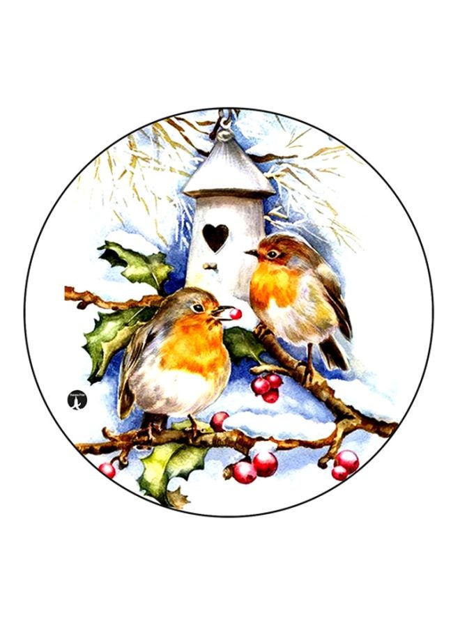 BP Printed Round Mouse Pad White/Blue/Green