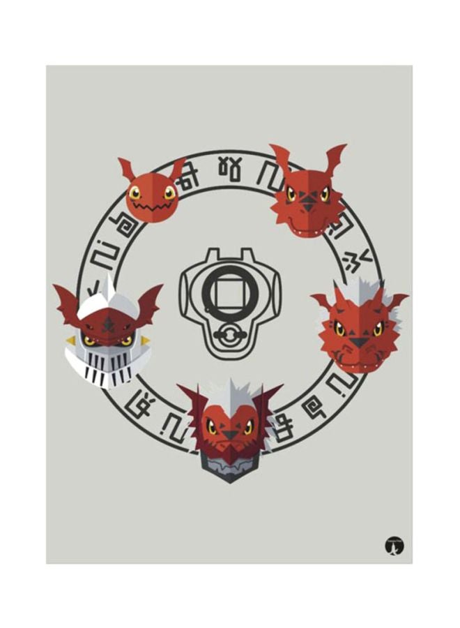 BP The Anime Digimon Mouse Pad Grey/Red/Black