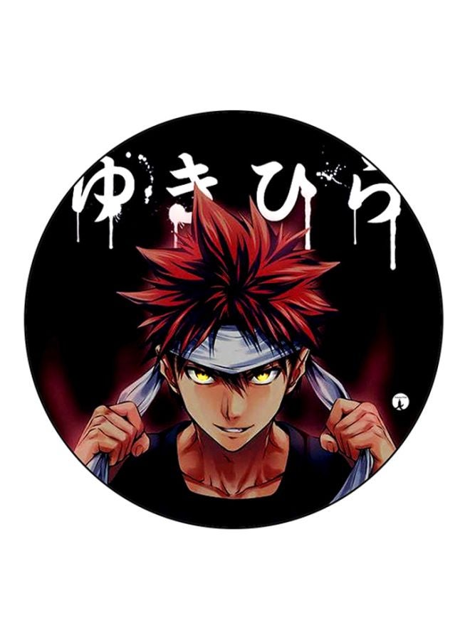 "لوح ماوس بطبعة من مسلسل الرسوم المتحركة "Food Wars" أسود/أحمر/أبيض