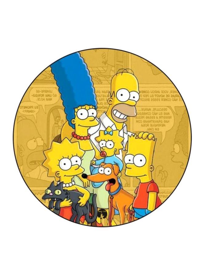 Simpsons Theme Printed Mousepad Yellow/Blue/Orange