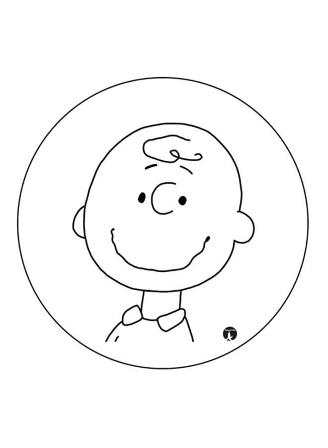 Printed Round Mouse Pad White/Black