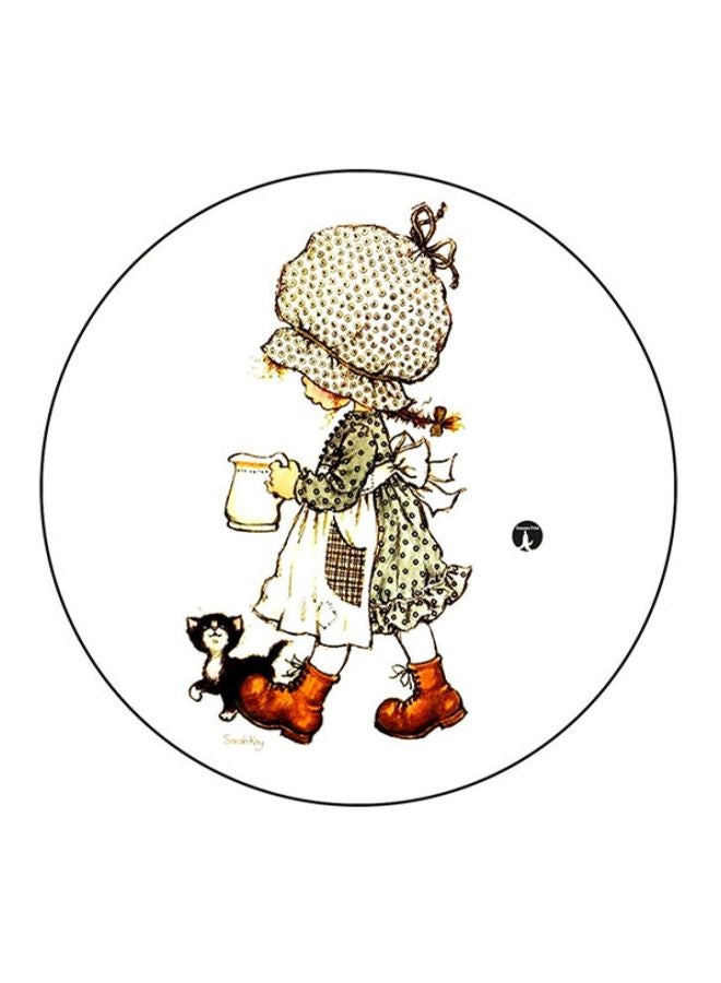 BP A Girl Printed Mouse Pad White/Black/Yellow