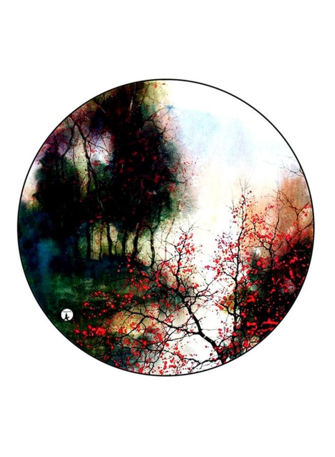 لوح ماوس بطبعة تعبر عن الطبيعة أسود/أحمر/أبيض