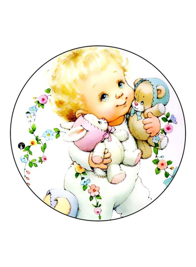 BP A Baby Printed Mouse Pad White/Yellow/Green